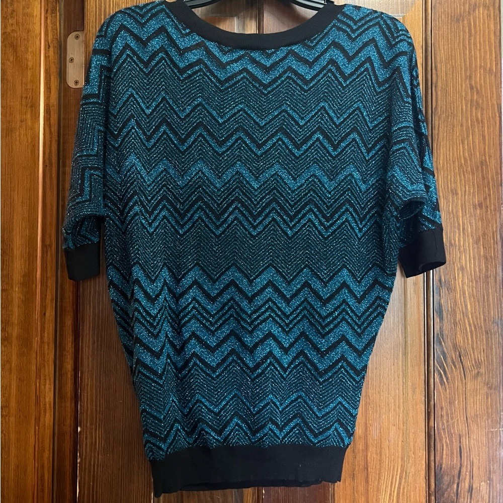 Express Sparkly Zig Zag Pattern Top - image 2